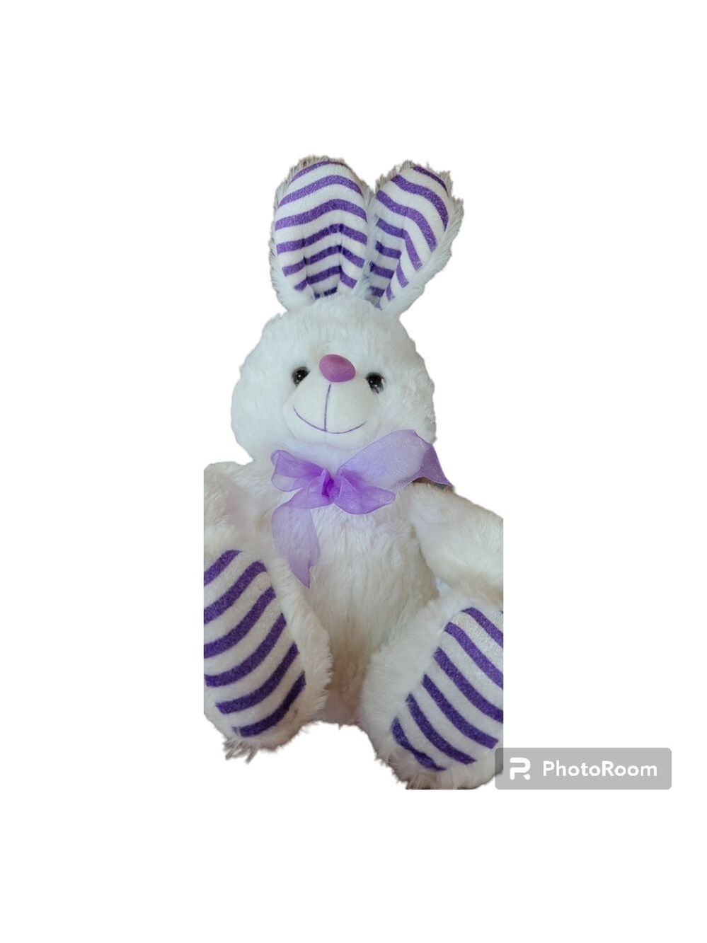 14" Plush Purple Striped Bunny
